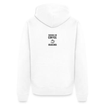 Tourner sur le café et les délais - Veste à capuche bio Premium Unisexe - blanc - Dos - Thijin (182cm)