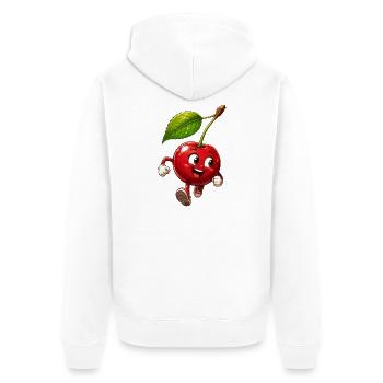 Cerise drôle - Veste à capuche bio Premium Unisexe - blanc - Dos - Thijin (182cm)