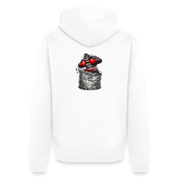 Gorilla boxer out of the barrel - Unisex Premium Organic Zip Hoodie - white - Back - Thijin (182cm)