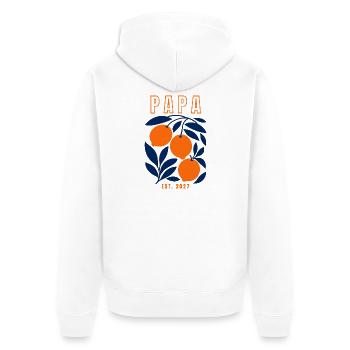 Dad 2027 - Unisex Premium Organic Zip Hoodie - white - Back - Thijin (182cm)