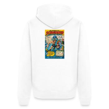 Der Schwimmer – nur noch eine Bahn - Unisex Premium Bio Zip Hoodie - Weiß - Hinten - Thijin (182cm)