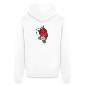 Rêve de fraise avec floraison - Veste à capuche bio Premium Unisexe - blanc - Dos - Thijin (182cm)