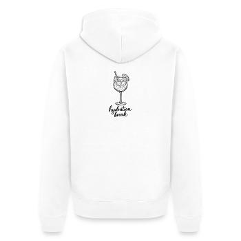 Trinkpause - Unisex Premium Bio Zip Hoodie - Weiß - Hinten - Thijin (182cm)