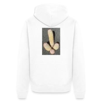 Pastel cactus in desert light - Unisex Premium Organic Zip Hoodie - white - Back - Thijin (182cm)