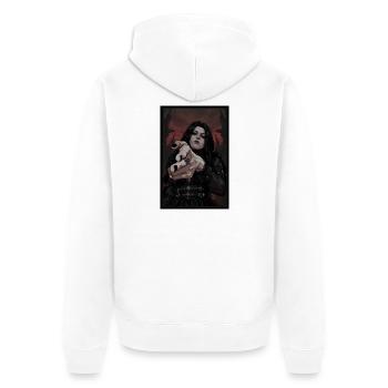 Gothic Pose: Seductive Darkness - Unisex Premium Organic Zip Hoodie - white - Back - Thijin (182cm)