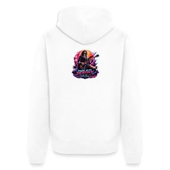 Guitar - Unisex Premium Organic Zip Hoodie - white - Back - Thijin (182cm)