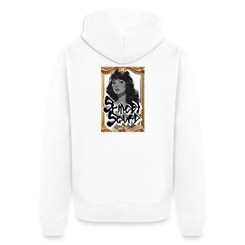 Portrait glamureux encadré en graffiti - Veste à capuche bio Premium Unisexe - blanc - Dos - Thijin (182cm)