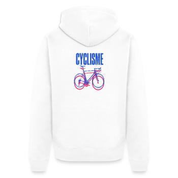 Cyclisme Néon Vélo Graphique - Veste à capuche bio Premium Unisexe - blanc - Dos - Thijin (182cm)