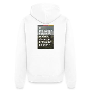 Anti Wehrpflicht Design - Unisex Premium Bio Zip Hoodie - Weiß - Hinten - Thijin (182cm)