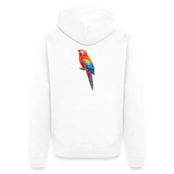Coloration vibrante de perroquet - Veste à capuche bio Premium Unisexe - blanc - Dos - Thijin (182cm)