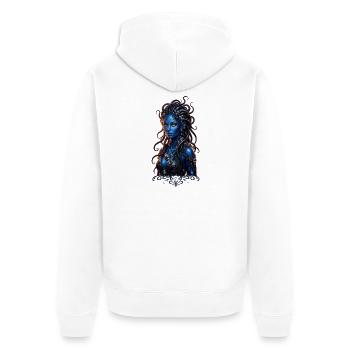 Blue Goddess of Luminous Tentacles - Unisex Premium Organic Zip Hoodie - white - Back - Thijin (182cm)
