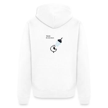 Humour pour introvertis sous la douche, temps en solitude - Veste à capuche bio Premium Unisexe - blanc - Dos - Thijin (182cm)