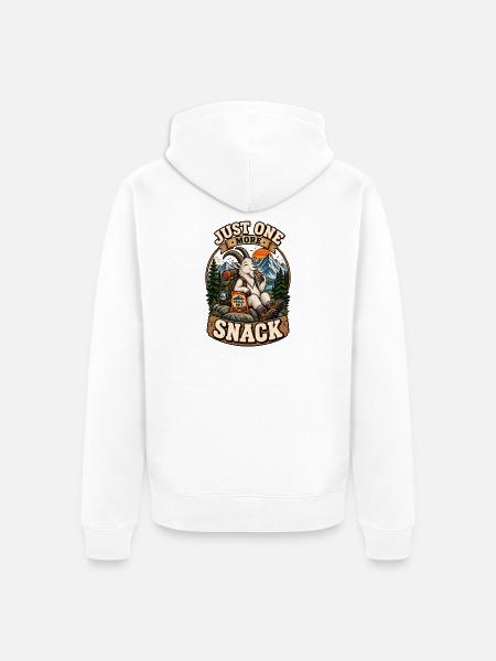 Nur noch ein Snack – Wanderziege - Unisex Premium Bio Zip Hoodie - Weiß