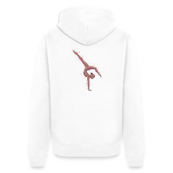 Turnerin Gymnastik Handstand Bodengang - Unisex Premium Bio Zip Hoodie - Weiß - Hinten - Thijin (182cm)