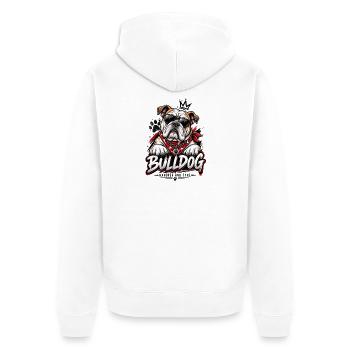 Bulldog Lover Vintage Dog Design - Veste à capuche bio Premium Unisexe - blanc - Dos - Thijin (182cm)