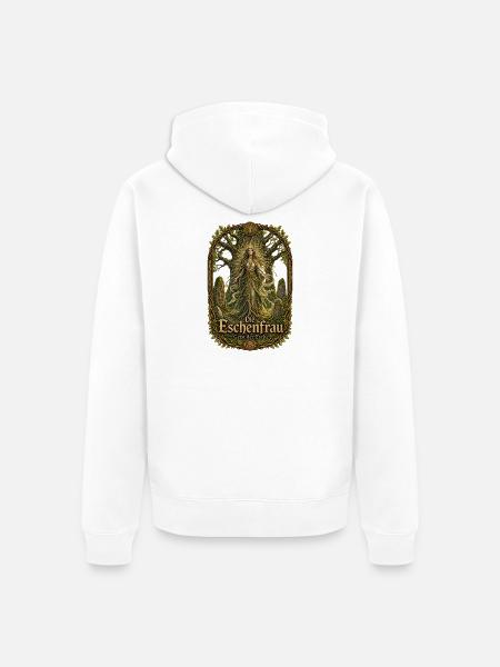Eschenfrau – Geist der Esche - Unisex Premium Bio Zip Hoodie - Weiß