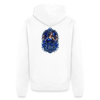 Blue Libra Night Goddess - Unisex Premium Organic Zip Hoodie - white - Back - Thijin (182cm)