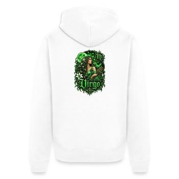 Grüne Jungfrau Mondgöttin - Unisex Premium Bio Zip Hoodie - Weiß - Hinten - Thijin (182cm)
