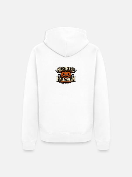 Nightmare Halloween Pumpkin Crest - Unisex Premium Bio Zip Hoodie - Weiß