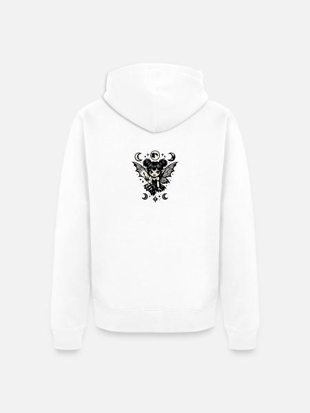 Mondlichtfee mit Flügeln - Unisex Premium Bio Zip Hoodie - Weiß