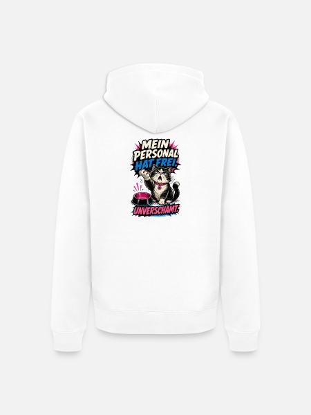 Mein Personal hat Fell - Unisex Premium Bio Zip Hoodie - Weiß