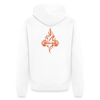 Lifting - Unisex Premium Bio Zip Hoodie - Weiß - Hinten - Thijin (182cm)