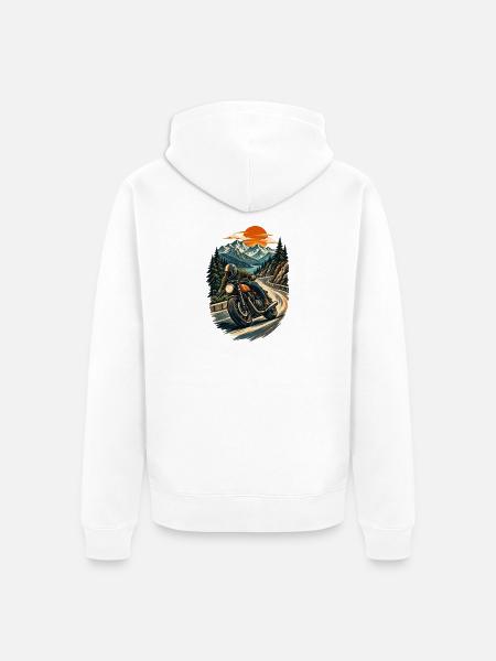 Alpine Rider - Unisex Premium Bio Zip Hoodie - Weiß