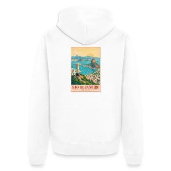 Rio de Janeiro Panorama - Unisex Premium Bio Zip Hoodie - Weiß - Hinten - Thijin (182cm)