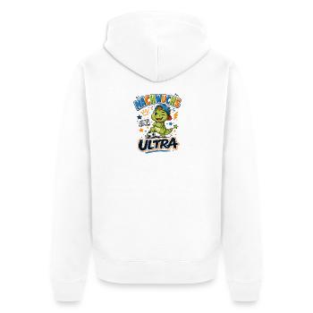 Nachwuchs Ultra - Unisex Premium Bio Zip Hoodie - Weiß - Hinten - Thijin (182cm)