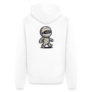 Süße Cartoon-Mumie läuft mit Verbänden - Unisex Premium Bio Zip Hoodie - Weiß - Hinten - Thijin (182cm)