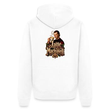 Latte Machiavelli - Unisex Premium Bio Zip Hoodie - Weiß - Hinten - Thijin (182cm)