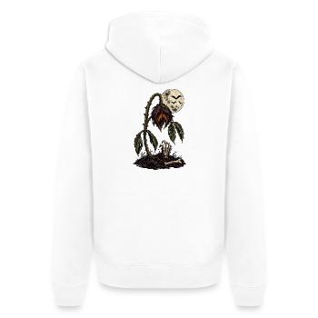 Blume des Todes durch den Mond - Unisex Premium Bio Zip Hoodie - Weiß - Hinten - Thijin (182cm)