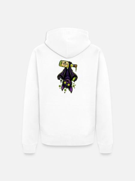 Tequila-Bat im Neon-Grün - Unisex Premium Bio Zip Hoodie - Weiß