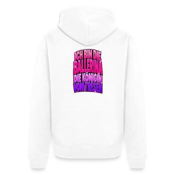 Codex-Bild_23-_Sept - Unisex Premium Bio Zip Hoodie - Weiß - Hinten - Thijin (182cm)