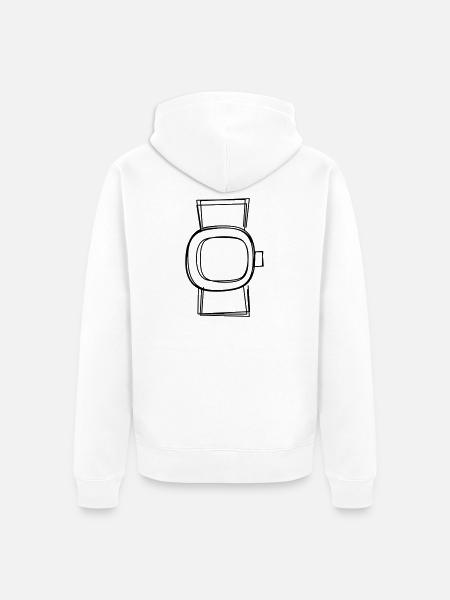 Pulsuhr handgezeichnet - Unisex Premium Bio Zip Hoodie - Weiß