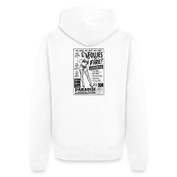 FOLLIES OF FIRE-FINALE - Unisex Premium Bio Zip Hoodie - Weiß - Hinten - Thijin (182cm)