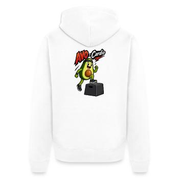 Avocado Cardio Training - Unisex Premium Bio Zip Hoodie - Weiß - Hinten - Thijin (182cm)
