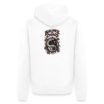 Gleichgewicht im Chaos-Drachen Yin Yang - Unisex Premium Bio Zip Hoodie - Weiß - Hinten - Thijin (182cm)