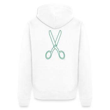 Schere - Unisex Premium Bio Zip Hoodie - Weiß - Hinten - Thijin (182cm)