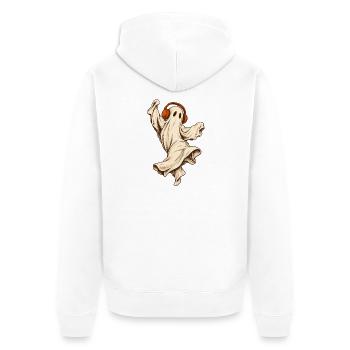 Geistermusik - Unisex Premium Bio Zip Hoodie - Weiß - Hinten - Thijin (182cm)