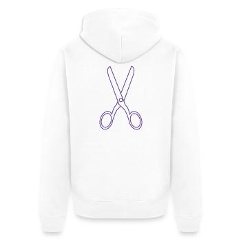 Schere - Unisex Premium Bio Zip Hoodie - Weiß - Hinten - Thijin (182cm)