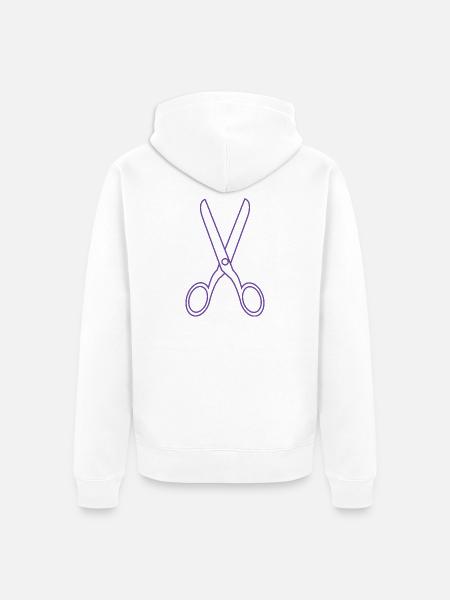 Schere - Unisex Premium Bio Zip Hoodie - Weiß