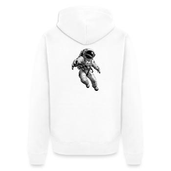 Astronauten im All – Monochromer Druck - Unisex Premium Bio Zip Hoodie - Weiß - Hinten - Thijin (182cm)