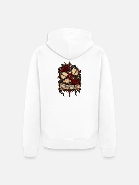 Nie verschickte Briefe: Gothic Rose Siegel - Unisex Premium Bio Zip Hoodie - Weiß
