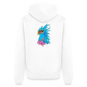 Seltsamer Vogel Phönix - Unisex Premium Bio Zip Hoodie - Weiß - Hinten - Thijin (182cm)