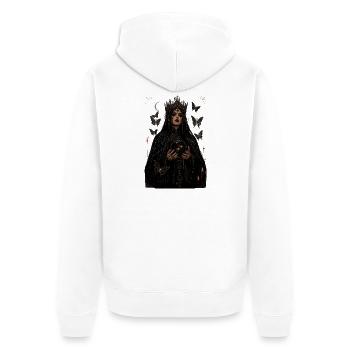 Dunkle Königin der Nachtreiche - Unisex Premium Bio Zip Hoodie - Weiß - Hinten - Thijin (182cm)