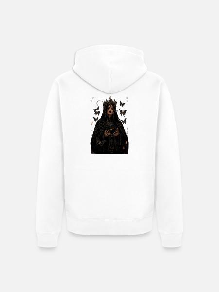 Dunkle Königin der Nachtreiche - Unisex Premium Bio Zip Hoodie - Weiß