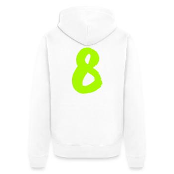 8 - Unisex Premium Bio Zip Hoodie - Weiß - Hinten - Thijin (182cm)