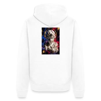 Cherubische Graffiti-Statue - Unisex Premium Bio Zip Hoodie - Weiß - Hinten - Thijin (182cm)