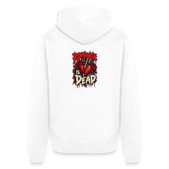 Romance is Dead: Gotische Rosen - Unisex Premium Bio Zip Hoodie - Weiß - Hinten - Thijin (182cm)